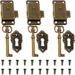 3 pcs armoire serrure antique serrure meubles d�coratifs serrure avec cl� pour bo�te � bijoux / bo�te ...
