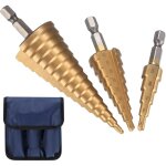 3 pcs foret �tag�, hss foret etage avec poin�on de centre automatique, meche etage triangle conique coupeur ...