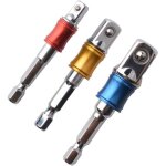 3 pices adaptateur porte douilles pour prise de perceuse visseuse jeu de rallonges colors tige hexagonale ...