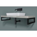 3 pices equerre de fixation plan de toilette tagre tablette murale porte - serviette acier inox noir ...