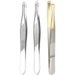 3 pi�ces pince a epiler, pincettes en acier inoxydable pour sourcil, pince � �piler professionnelle en ...