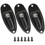 3 pi�ces prise jack guitare �lectrique alliage noir pour basse st accessoire