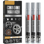 3 pi�ces stylo de retouche peinture pour voiture stylo effaceur de rayures marqueur liquide chrome brillant ...