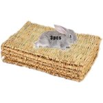 3 pi�ces tapis d'herbe pour lapins, tiss�s � la main naturels pour petits animaux, jeu et repos cage ...