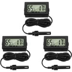 3 pi�ces thermom�tre hygrom�tre num�rique avec sonde externes jauge de temp�rature humidit� m�tre pour ...