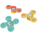 3 pi�ces toupie ventouse jouet rotatif fleur antirouille �tanche pour enfant - jouet salle de bain anti ...
