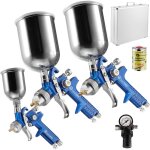 3 pistolets  peinture hvlp (buse de 0, 8 / 1, 3 / 1, 7mm) avec accessoires -