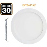 30 spots encastrable led downlight rond extra - plat 18w blanc 30 spots encastrable led downlight rond extra - plat 18w blanc