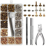 Vurahome - 300 ensembles de rivets en cuir rivets � double capuchon rivets tubulaires en m�tal avec pince ...