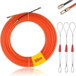 30m tire fils electrique aiguille nylon, ? 4mm, avec 3 t�te flexible de guidage, electricien tire fil ...