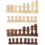 32 pi�ces d'�checs en bois classiques pour tournois et soir�es jeux en famille