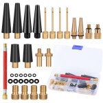 33 pi�ces embout pompe velo gonfleur ballon, adaptateur de valve avec tuyau de gonflage, pour v�lo, dv ...