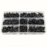 340pcs vis � t�le noire autoper�ante, vis autotaraudeuse en acier au carbone inoxydable vis � t�te plate ...