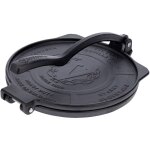 34214 presse � tortilla pour tortillas mexicaines en fonte hd 20cm, pataconera noir - victoria