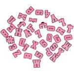 37 pi�ces charm chaussures lettres motifs pvc mignons accessoires d�coratifs rose pour lacets