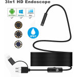 3in1 android usb type - c endoscope inspection 7mm cam??ra 6 led hd ??tanche