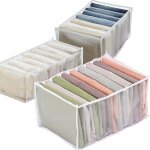 3pcs organisateur de tiroir, bo�te de rangement en fit pliab, organisateur de jeans � 7 compartiments, ...