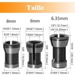 3pcs t�te de mandrin de collet en hss, adaptateur de mandrin � pince de serrage accessoires convertisseur ...