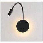 3w + 8w led lampe de chevet noir applique liseuse applique de chevet pour lire led lampe de lecture de ...