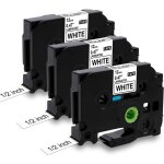 3x 0. 47 tz ruban compatible pour brother p - touch cassette tze - 231 12mm x8m lamin� pour etiqueteuse ...