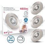 B. k. licht - 3x spots à encastrer ultra - plats spéciales sdb ip44 nickel mat dimmables B. k. licht - 3x spots à encastrer ultra - plats spéciales sdb ip44 nickel mat dimmables