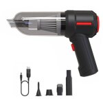 4 en 1 souffleur d'air sans fil portable air duster mini 9000pa sans fil voiture pc clavier aspirateur ...
