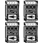 4 cartes outils multifonctions en acier inoxydable l�ger pour p�che et randonn�e - noir