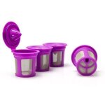 4 filtres � caf� r�utilisables ? capsules de caf� rechargeables avec filtre int�gr� pour cafeti�re � ...