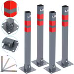 4 kit poteau de d�limitation 65cm barri�re de parking rabattable bollard � b�tonner