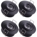 4 mini spot encastrable led plafond spot encastr� lampe 1w blanc chaud 3000k pour vitrine, plafond, cuisine, ...