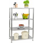 4 niveaux �tag�re en acier inox jusqu'� 160kg - 74x41x108 rangement m�tallique
