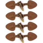 4 paires de boutons � bascule en cuir pu & corne de r�sine - fermeture vintage pour manteaux, vestes, ...
