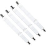 4 pcs attache drap housse r�glable, 70cm � 230cm, pour drap lit, canap�, housse de repassage, blanc - ...