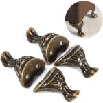 4 pcs bo�te � bijoux en laiton antique bo�te � bijoux cas en bois pieds d�coratifs pieds coffre coin ...