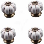 4 pcs boutons vintage de citrouille en c�ramique 40x40mm(diam�tre x hauteur) , poignee de meuble antique, ...
