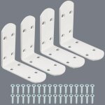 4 pcs �querre de fixation inox robustes, 8. 5 cm, equerre fixation en acier inoxydable pour chambre / ...