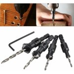 4 pcs hss tige hexagonale conique et renforc� fraise conique drill c�ne bits set de outils de travail ...