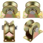 4 pcs poulie de levage, poulie simple pour de levage mouflage, rail roulette portail coulissan, roulette ...