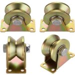 4 pcs poulie de levage, poulie simple pour de levage mouflage, rail roulette portail coulissan, roulette ...