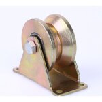 4 pcs roues pour portail coulissant 50mm, roues en acier avec rainure en u, roue � rainure en u pour ...