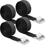 4 pcs sangle d'arrimage 2, 5 250cm sangle noire sangle de serrage sangle de fixation avec boucle r�glable ...