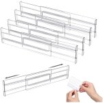 4 pcs separateur tiroirs reglable, extensibles de 27. 5 � 52 cm, organisateur de tiroir r�glables pour ...