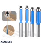 4 pcs set fraise defonceuse 8mm tige, fraise a copier a bois, fraises pour d�fonceuses avec roulement ...