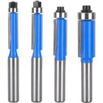 4 pcs set fraise defonceuse 8mm tige, fraise a copier a bois, fraises pour d�fonceuses avec roulement ...