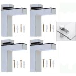4 pcs supports d'�tag�re en verre support de tablette en verre r�glable et adaptable d'�paisseur de 5 ...