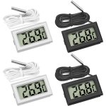 4 pcs thermom�tre r�frig�rateur , thermom�tre lcd num�rique avec sonde �tanche pour r�frig�rateur cong�lateur ...