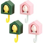 4 pi�ces animal crochet adh�sif plastique cr�ative d'oiseau d�cor enfant crochet adh�sif mural accroche ...