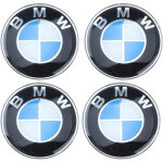4 pi�ces de bouchons de moyeu 68mm compatibles bmw, pour jantes