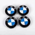 4 pi�ces de caps de centre de roue bmw 68mm, badge de jante bleu pour d�coration et accessoires auto