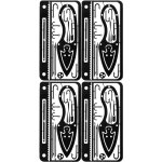 4 pi�ces carte multifonction ext�rieur acier inoxydable 304 p�che randonn�e outil de survie type c noir ...